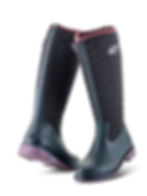 Front and Rear Angle of Skyline Black Riding and Wellington Boot with neoprene and ankle height rubber shell