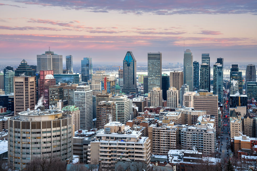 Montreal city, Canada, view of the downtown skyline in the sunset light.jpg