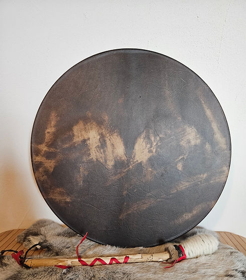 Tambour en peau d'alpaga