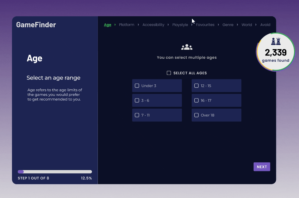 Gamefinder Portfolio