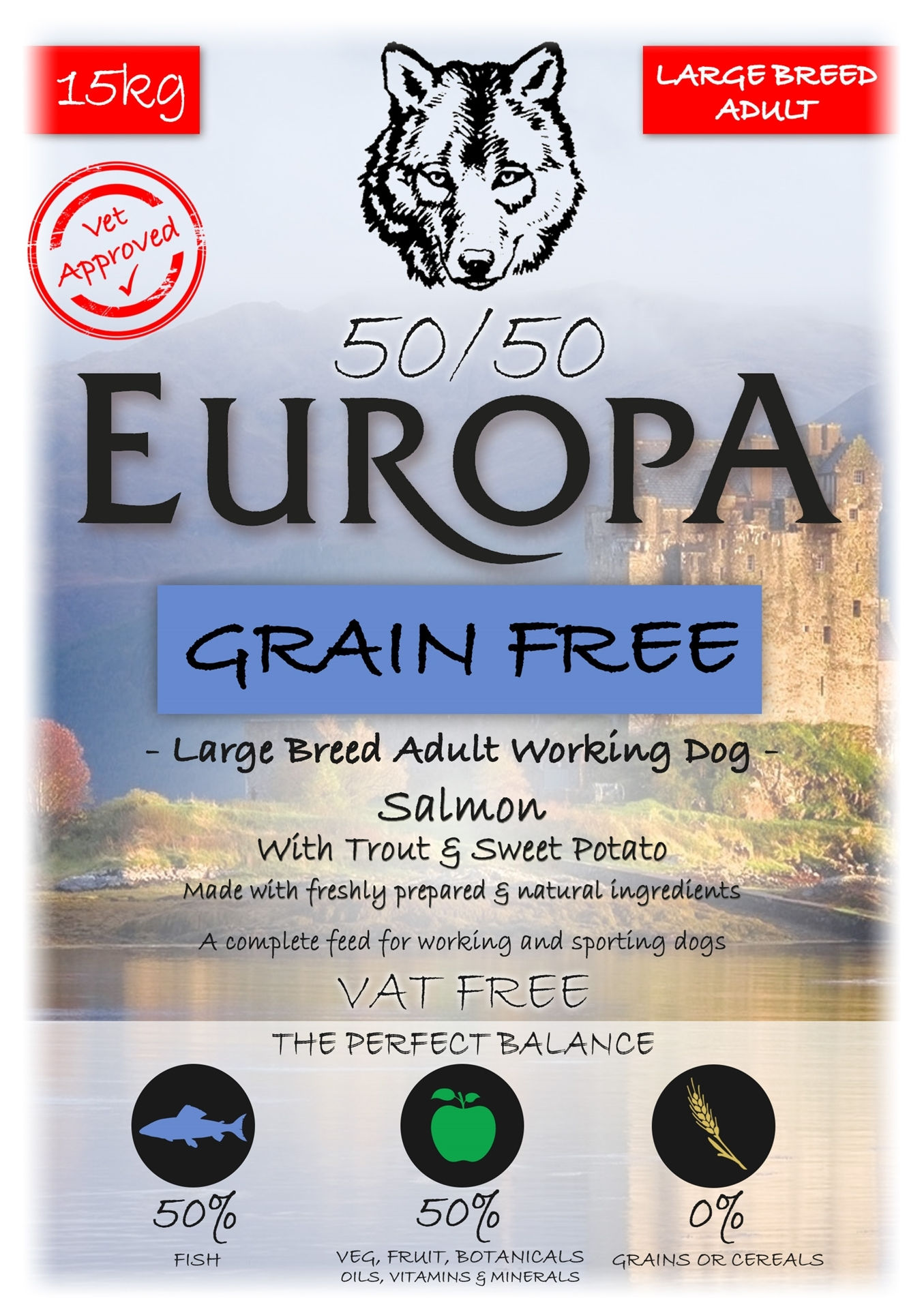 Europa 50/50 Large Breed Salmon Adult 15kg