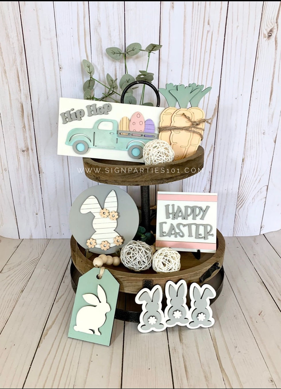 UN-Painted Dandelion Co CREATE CRATE Bunny Tier Tray