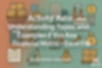 Financial metrics infographic featuring inventory boxes, graphs, and dollar signs on a green background. Text: "Activity Ratio" and website URL.
