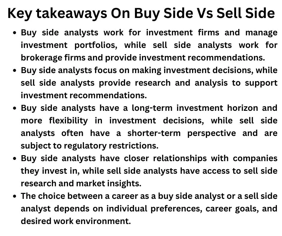 Buy Side vs Sell Side Analysts Which is Best? (A detailed Analysis)