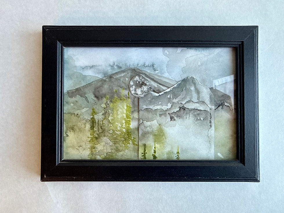 Thumbnail: Art Display/Watercolor-Real Snowflake Preserved Resin/Glass