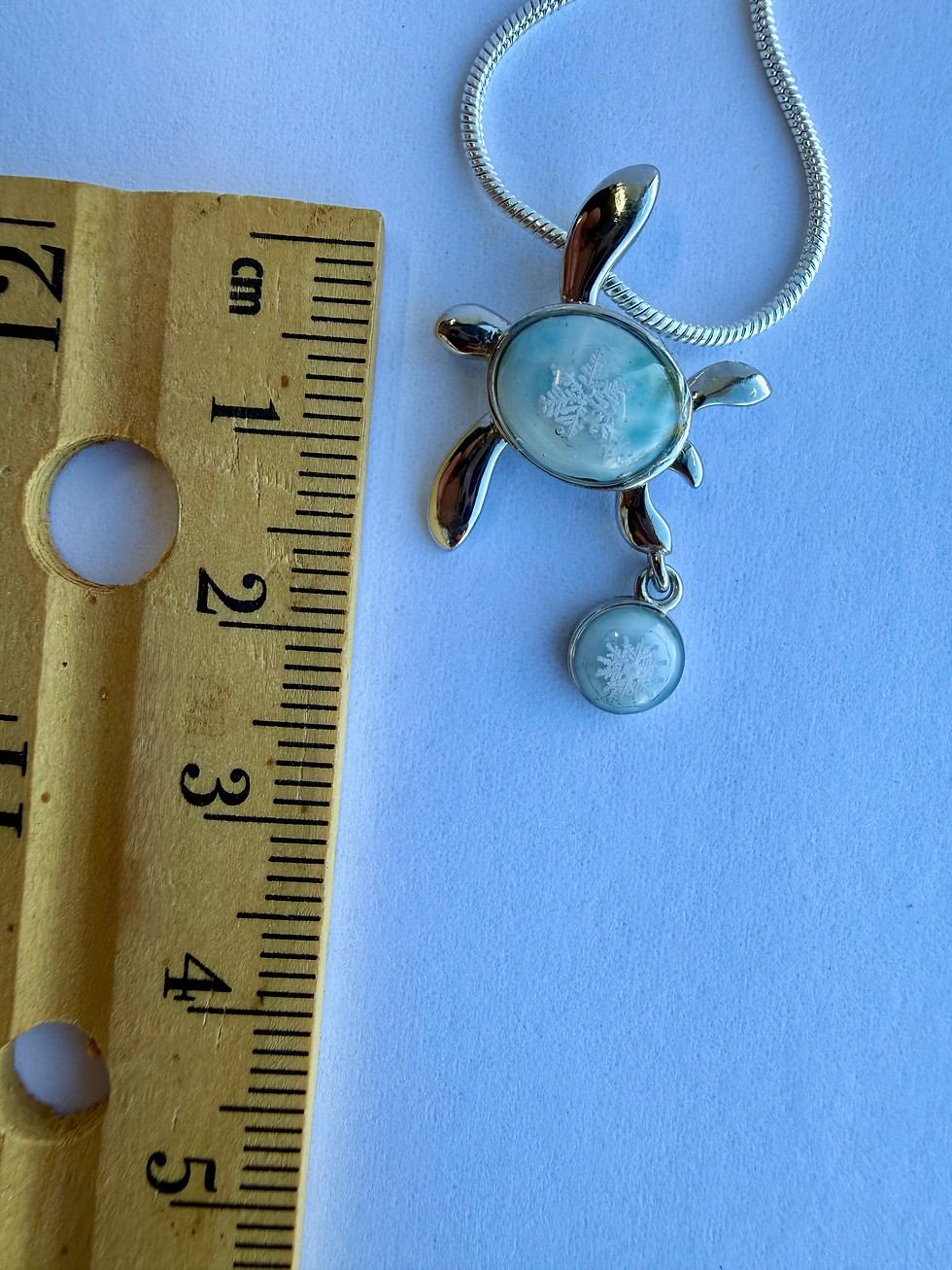Thumbnail: Pendant-Larimar/Preserved Snowflake 