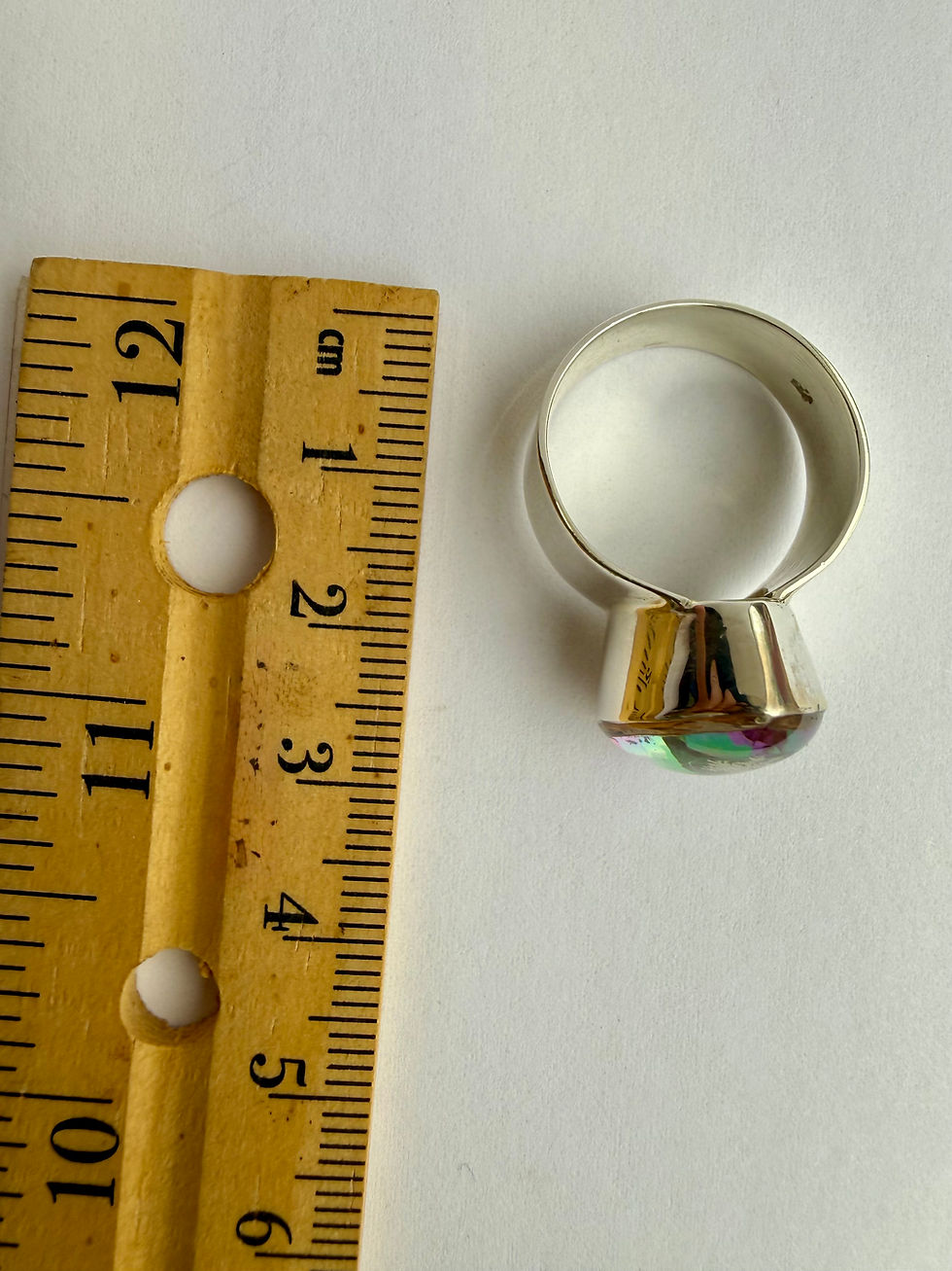 Thumbnail: Ring Size 7-Mystic Topaz/Preserved Snowflake