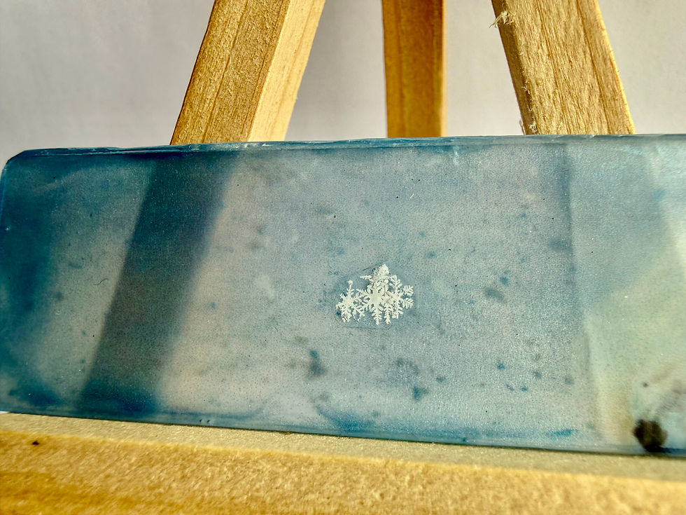 Thumbnail: Art Display/Microscope Slide-Real Snowflake Preserved Resin/Glass