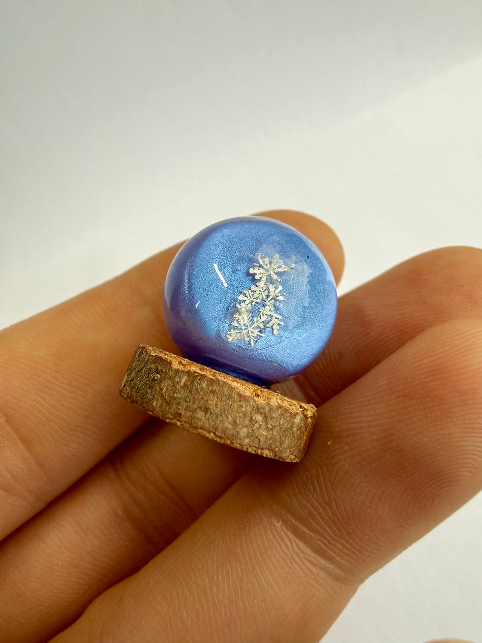 Thumbnail: Real Preserved Snowflake Snow Globe, Miniature Glass Snow Globe, Real Snow Cryst
