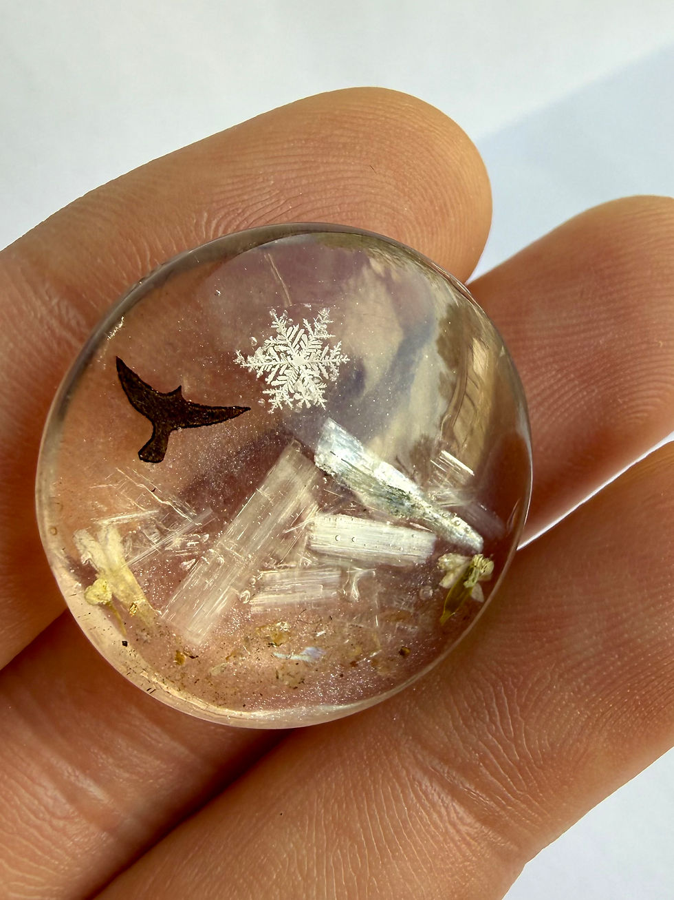 Miniaturbild: Art Display/25mm-Real Snowflake Preserved Resin/Glass