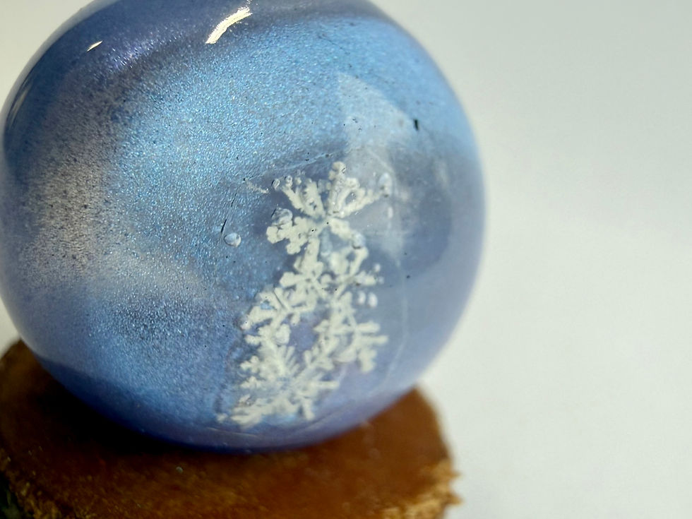 Thumbnail: Real Preserved Snowflake Snow Globe, Miniature Glass Snow Globe, Real Snow Cryst