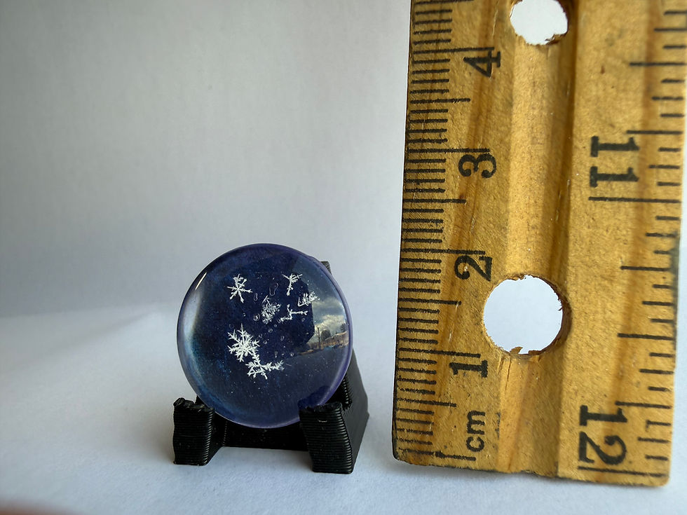 Thumbnail: Preserved Snowflake Storm Cluster Art, 25mm Real Snowflake Glass Display, Natura