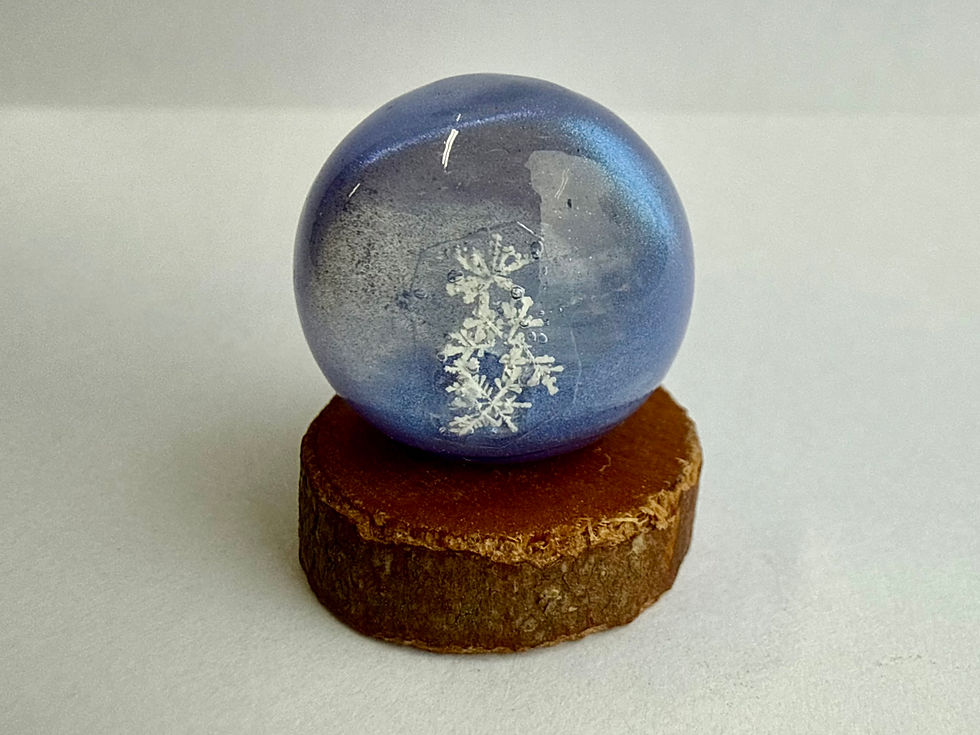Thumbnail: Real Preserved Snowflake Snow Globe, Miniature Glass Snow Globe, Real Snow Cryst