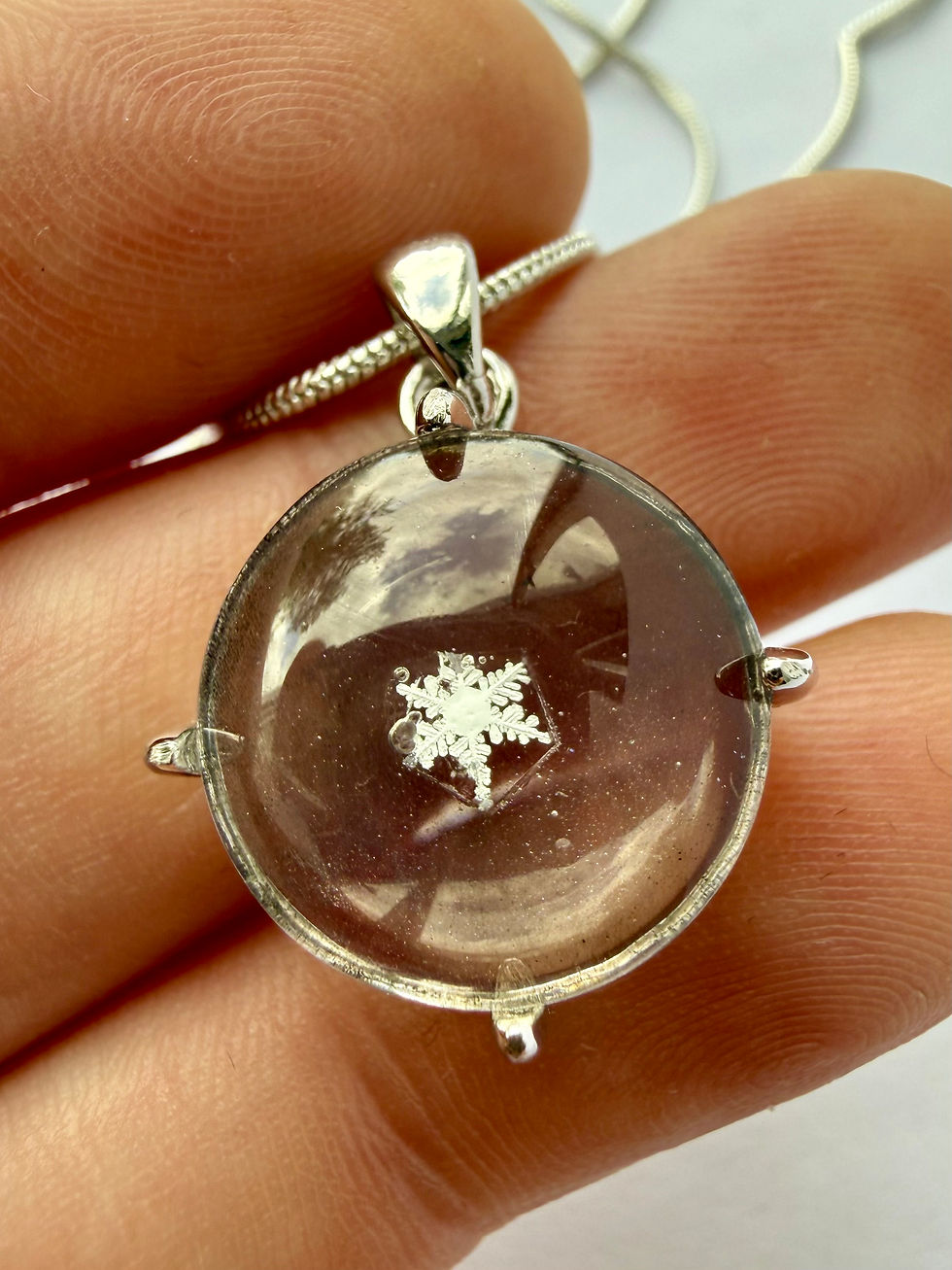 Miniaturbild: Pendant-15mm Glass/Preserved Snowflake