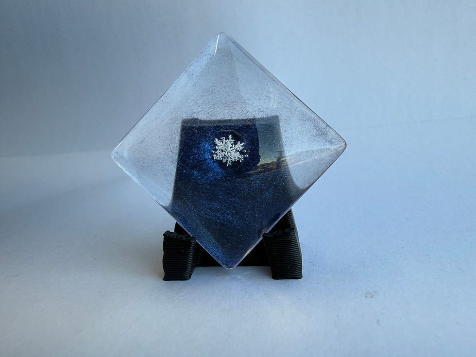 Miniaturbild: Preserved Snowflake Art, 25mm Real Snowflake Glass Display, Natural Snow Crystal