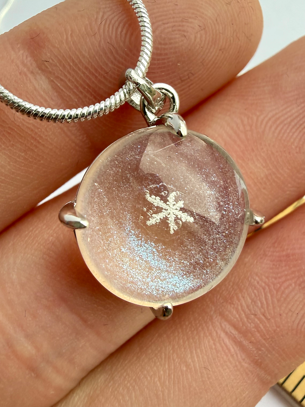 Thumbnail: Pendant-15mm Glass/Preserved Snowflake