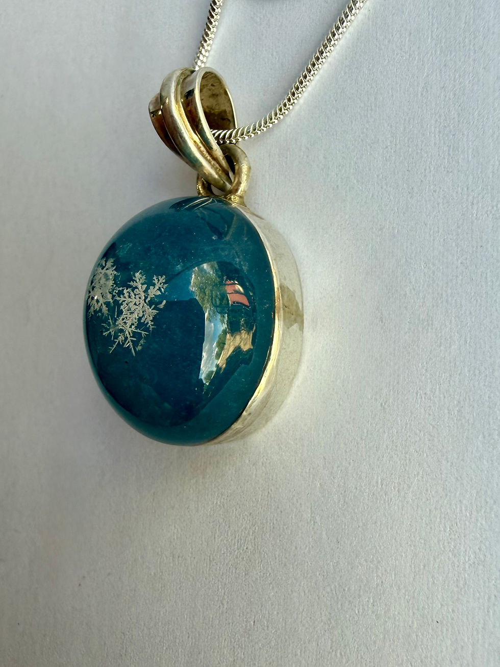 Thumbnail: Pendant-Aquamarine/Preserved Snowflake