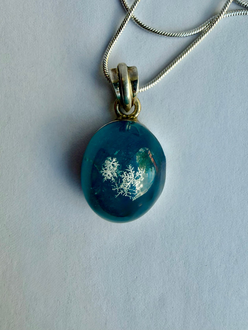 Thumbnail: Pendant-Aquamarine/Preserved Snowflake