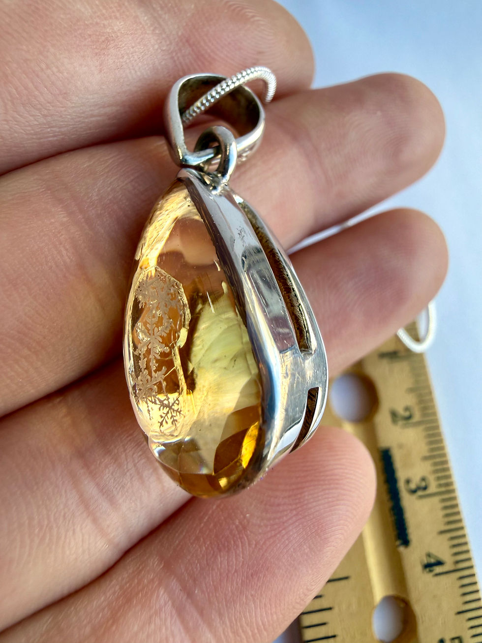 Thumbnail: Pendant-Citrine/Preserved Snowflake