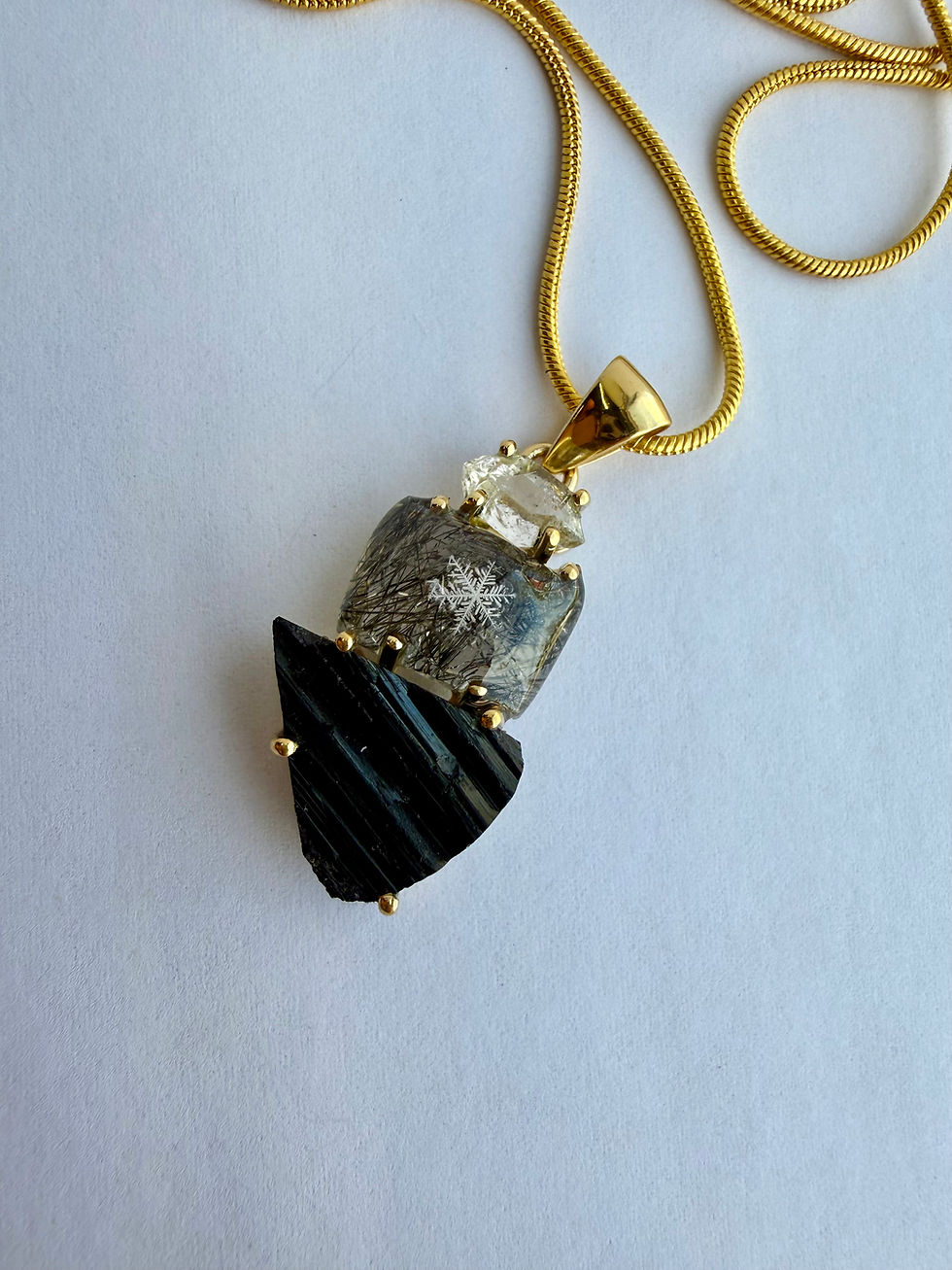 Thumbnail: Pendant-Tourmaline/Preserved Snowflake