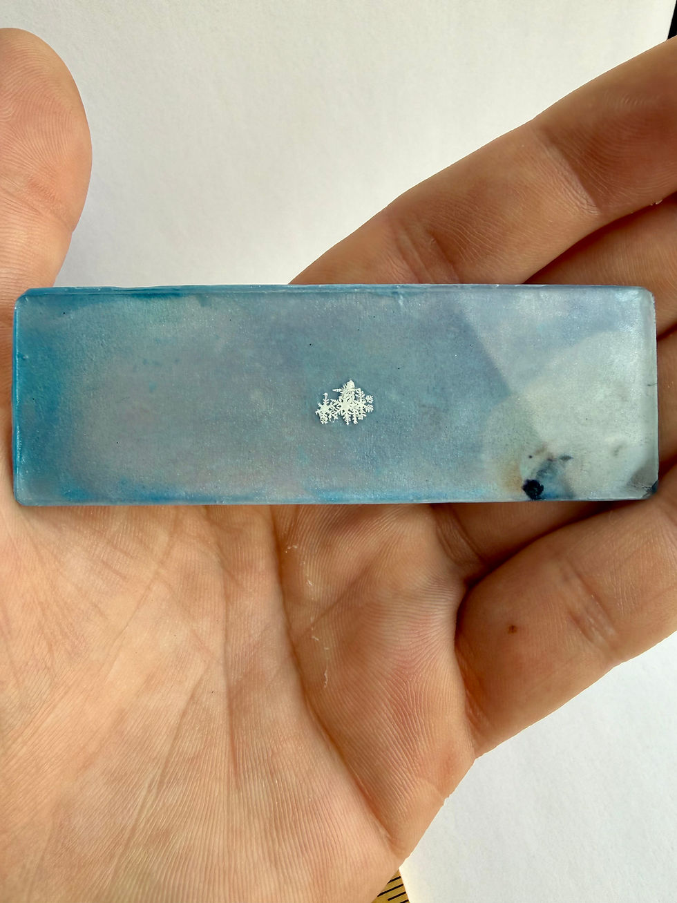 Thumbnail: Art Display/Microscope Slide-Real Snowflake Preserved Resin/Glass
