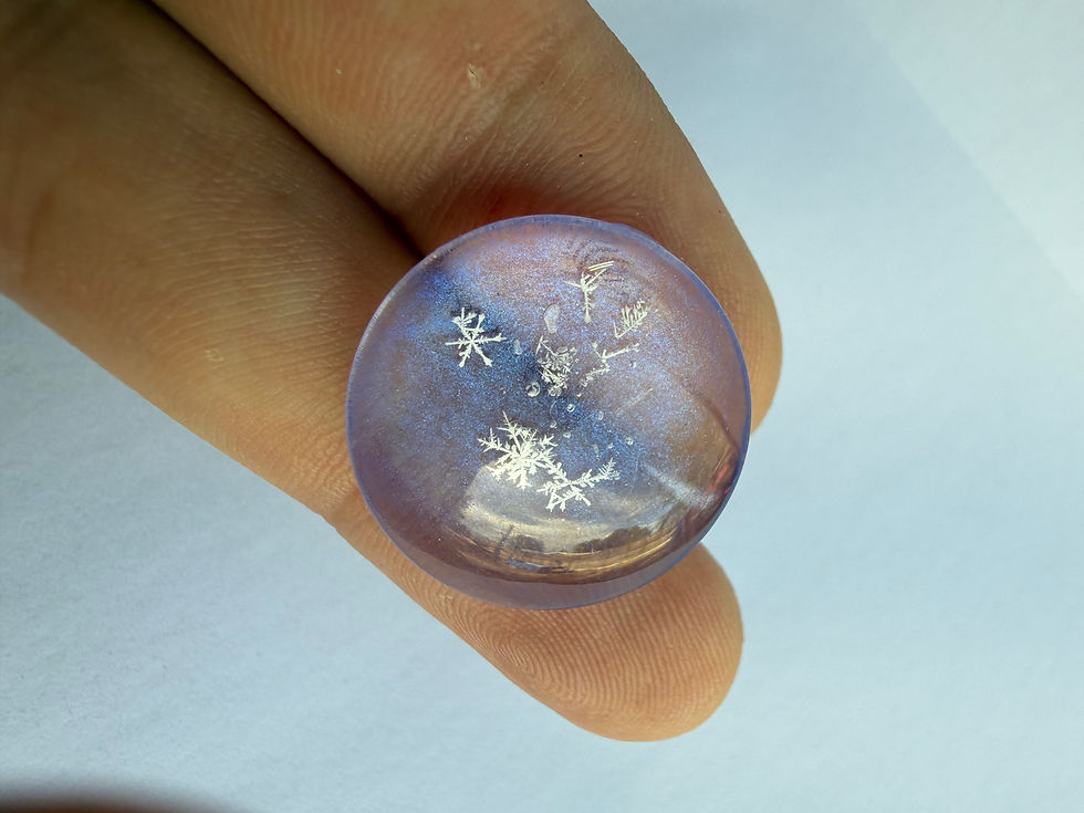 Thumbnail: Preserved Snowflake Storm Cluster Art, 25mm Real Snowflake Glass Display, Natura