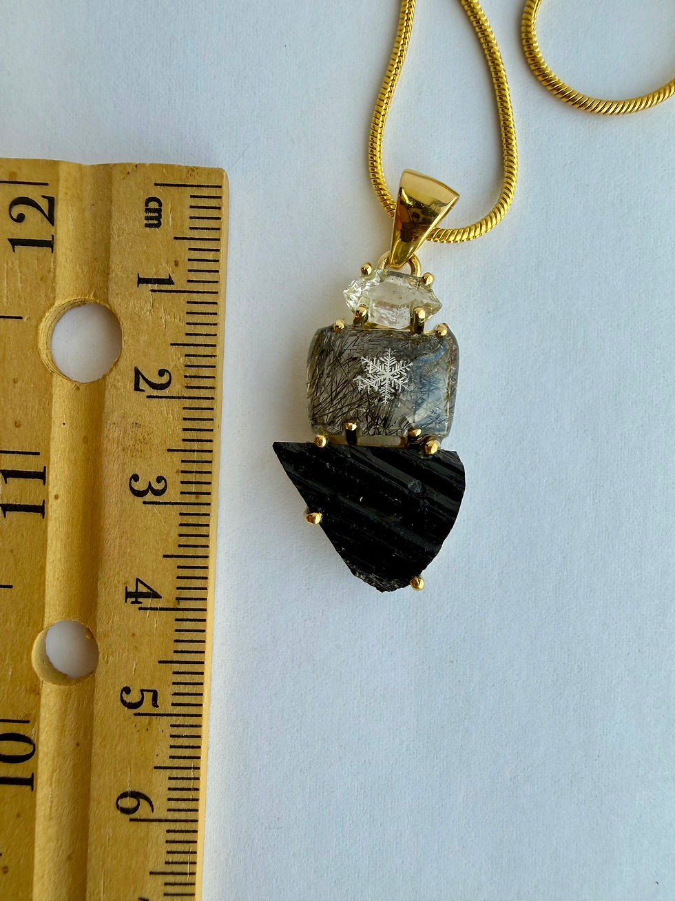 Thumbnail: Pendant-Tourmaline/Preserved Snowflake