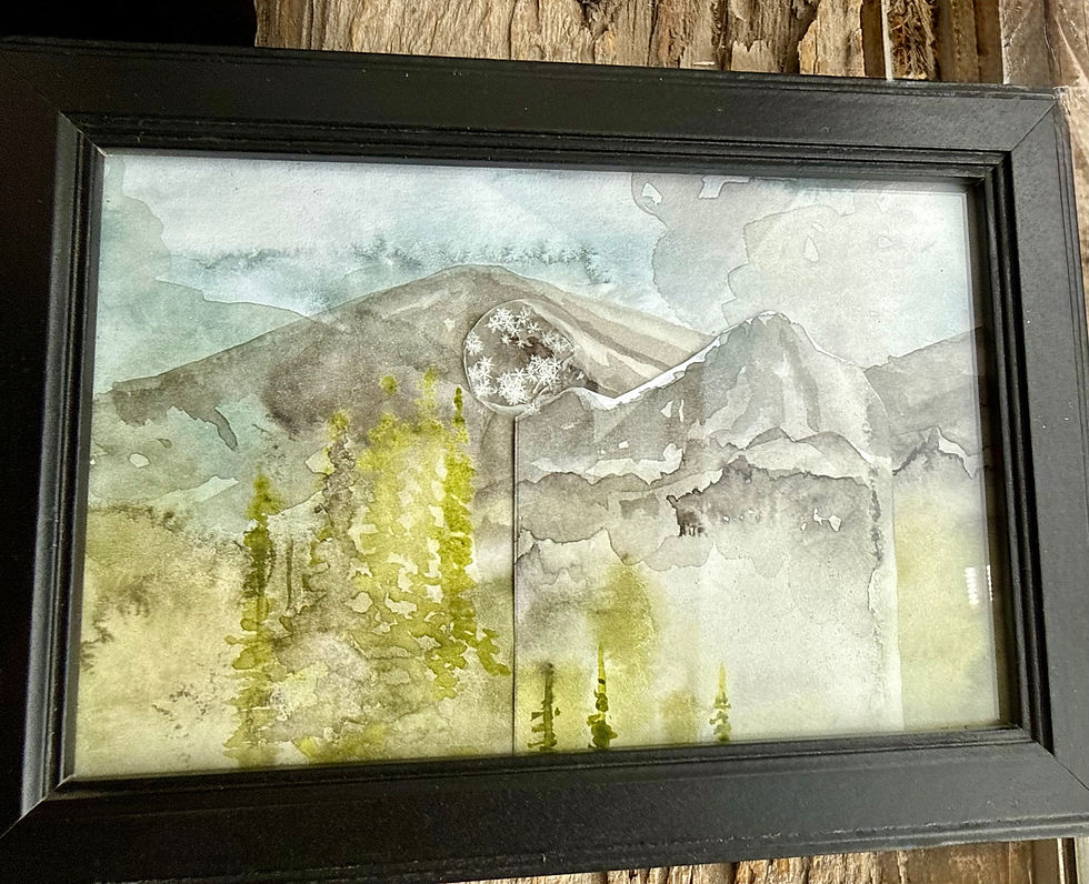 Thumbnail: Art Display/Watercolor-Real Snowflake Preserved Resin/Glass