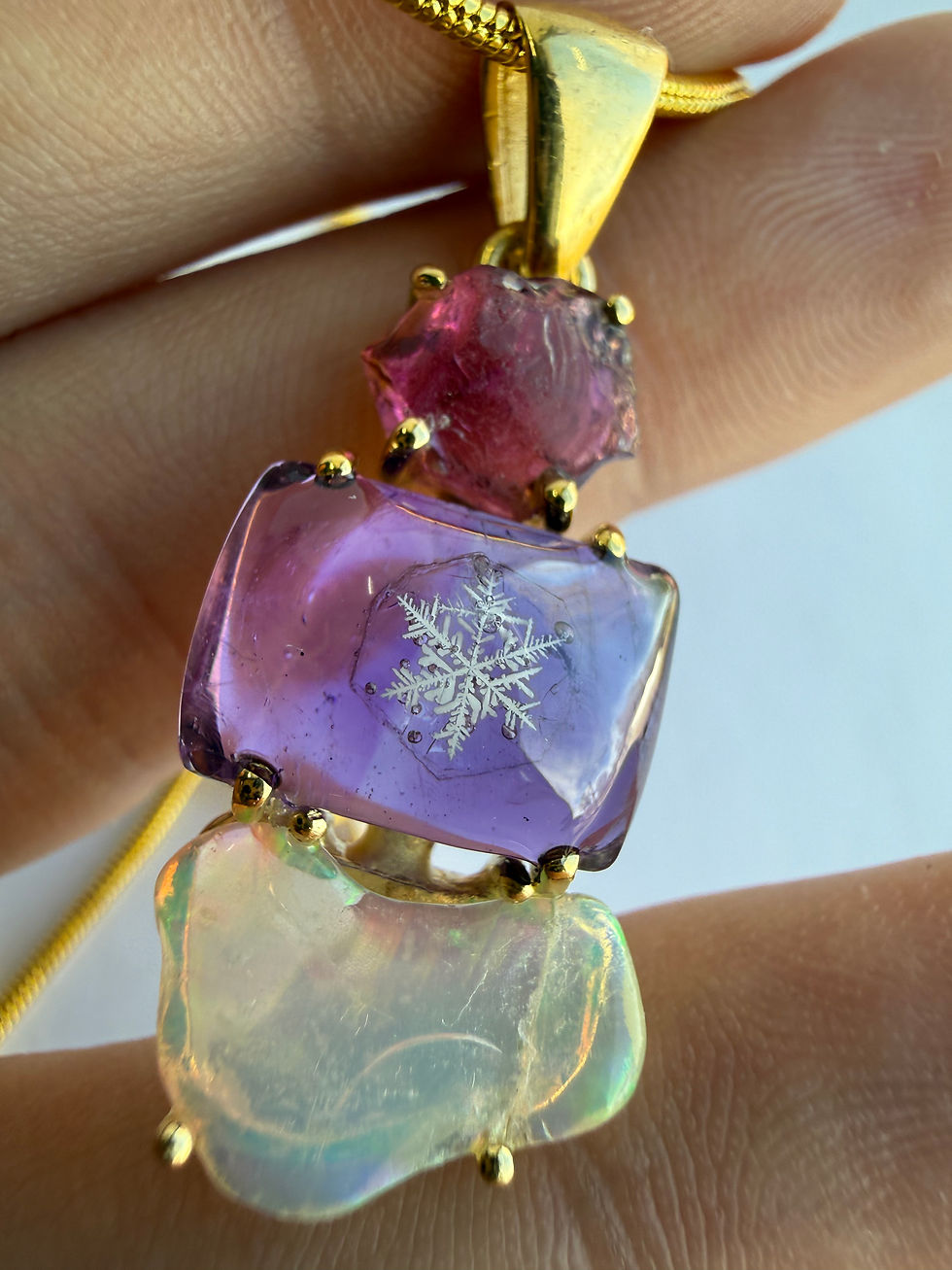 Thumbnail: Pendant-Ethiopean Opal/Preserved Snowflake
