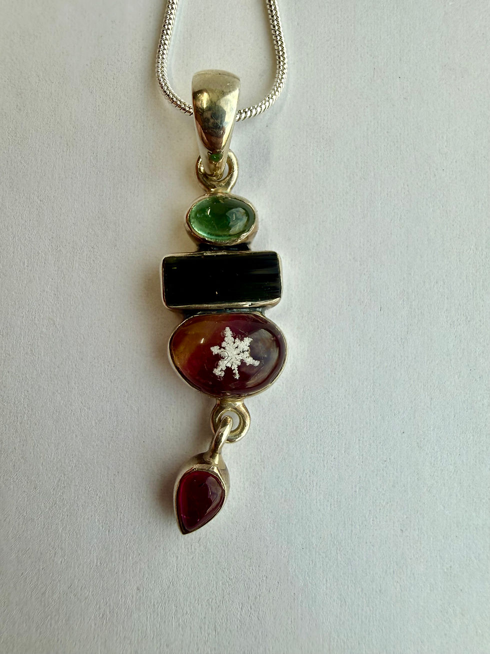 Thumbnail: Pendant-Tourmaline/Preserved Snowflake
