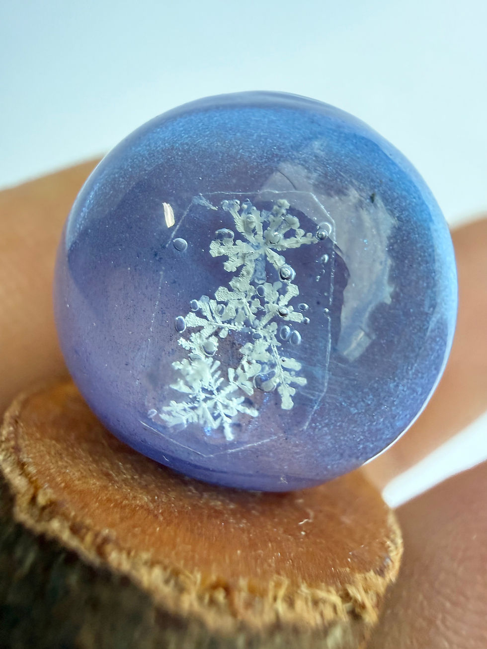 Thumbnail: Real Preserved Snowflake Snow Globe, Miniature Glass Snow Globe, Real Snow Cryst