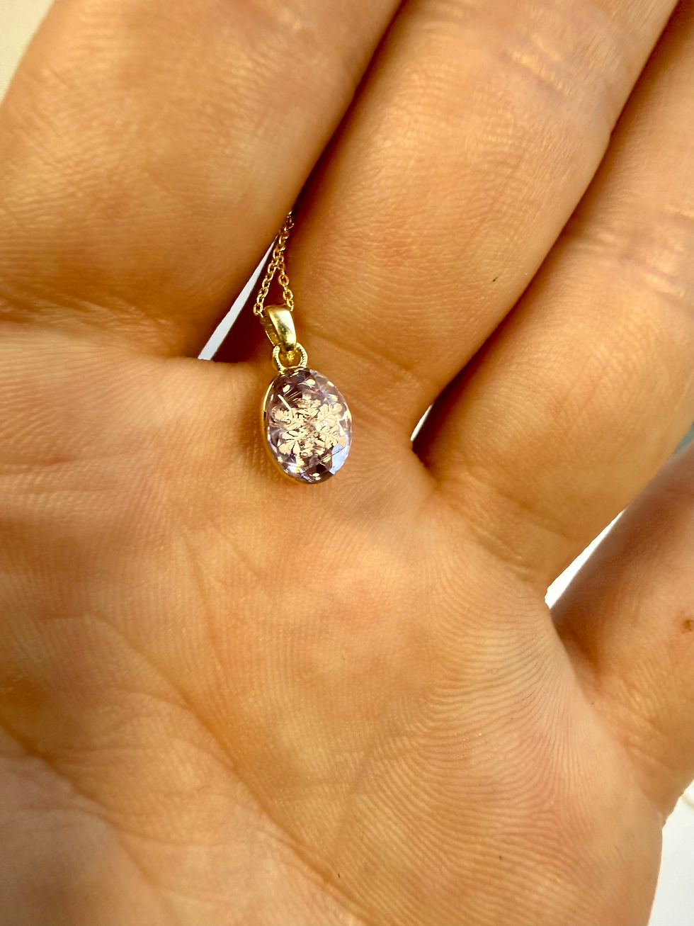 Thumbnail: Pendant-14K Solid Gold/Alexandrite/Preserved Snowflake