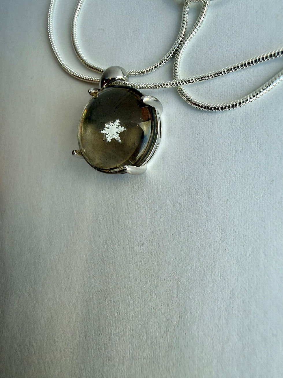 Thumbnail: Pendant-15mm Glass/Preserved Snowflake