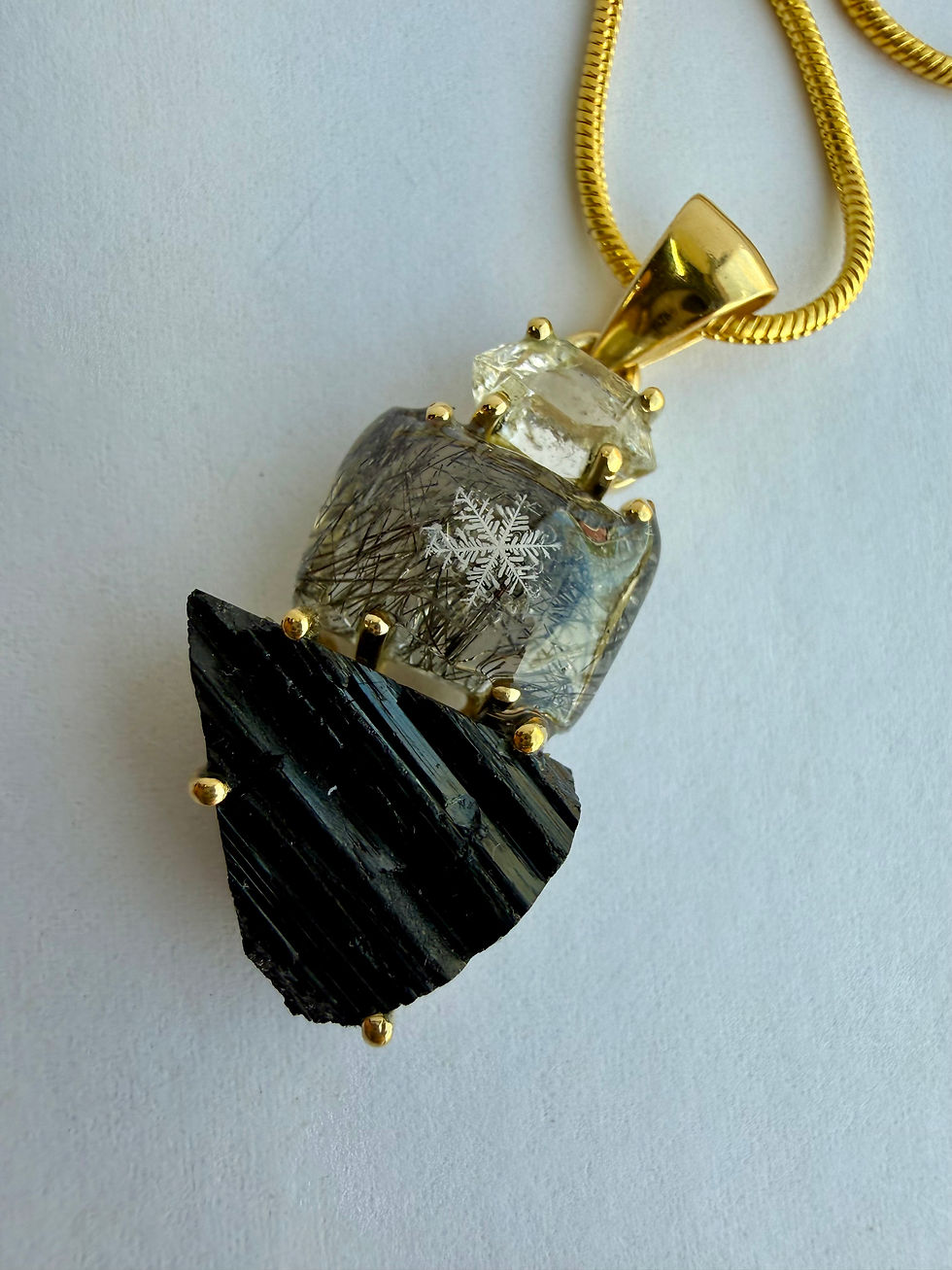Thumbnail: Pendant-Tourmaline/Preserved Snowflake