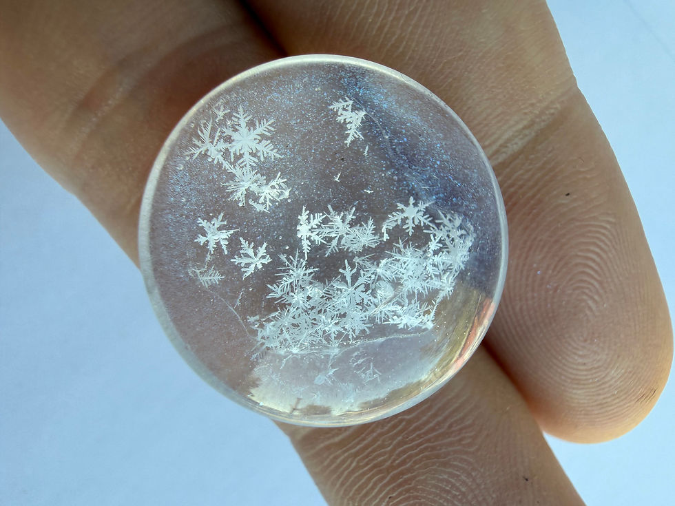 Thumbnail: Preserved Snowflake Storm Cluster Art, 20mm Real Snowflake Glass Display, Natura