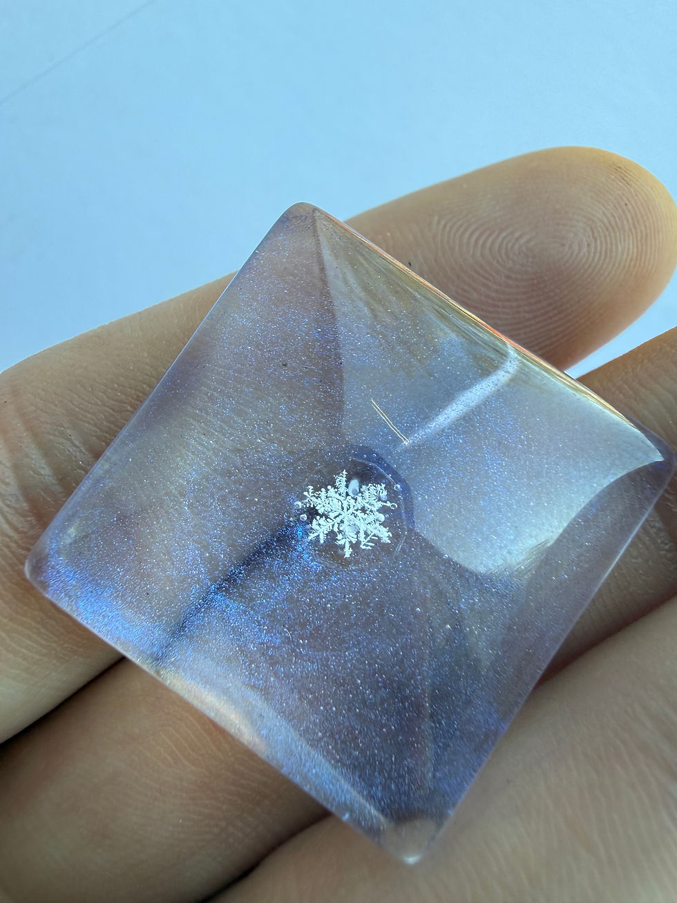 Miniaturbild: Preserved Snowflake Art, 25mm Real Snowflake Glass Display, Natural Snow Crystal
