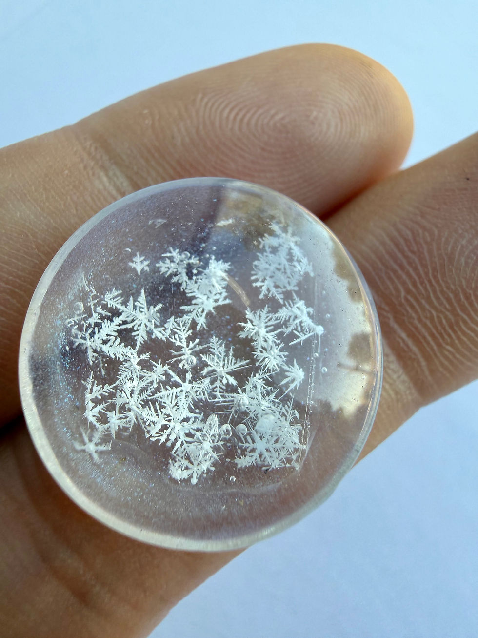 Thumbnail: Preserved Snowflake Storm Cluster Art, 20mm Real Snowflake Glass Display, Natura
