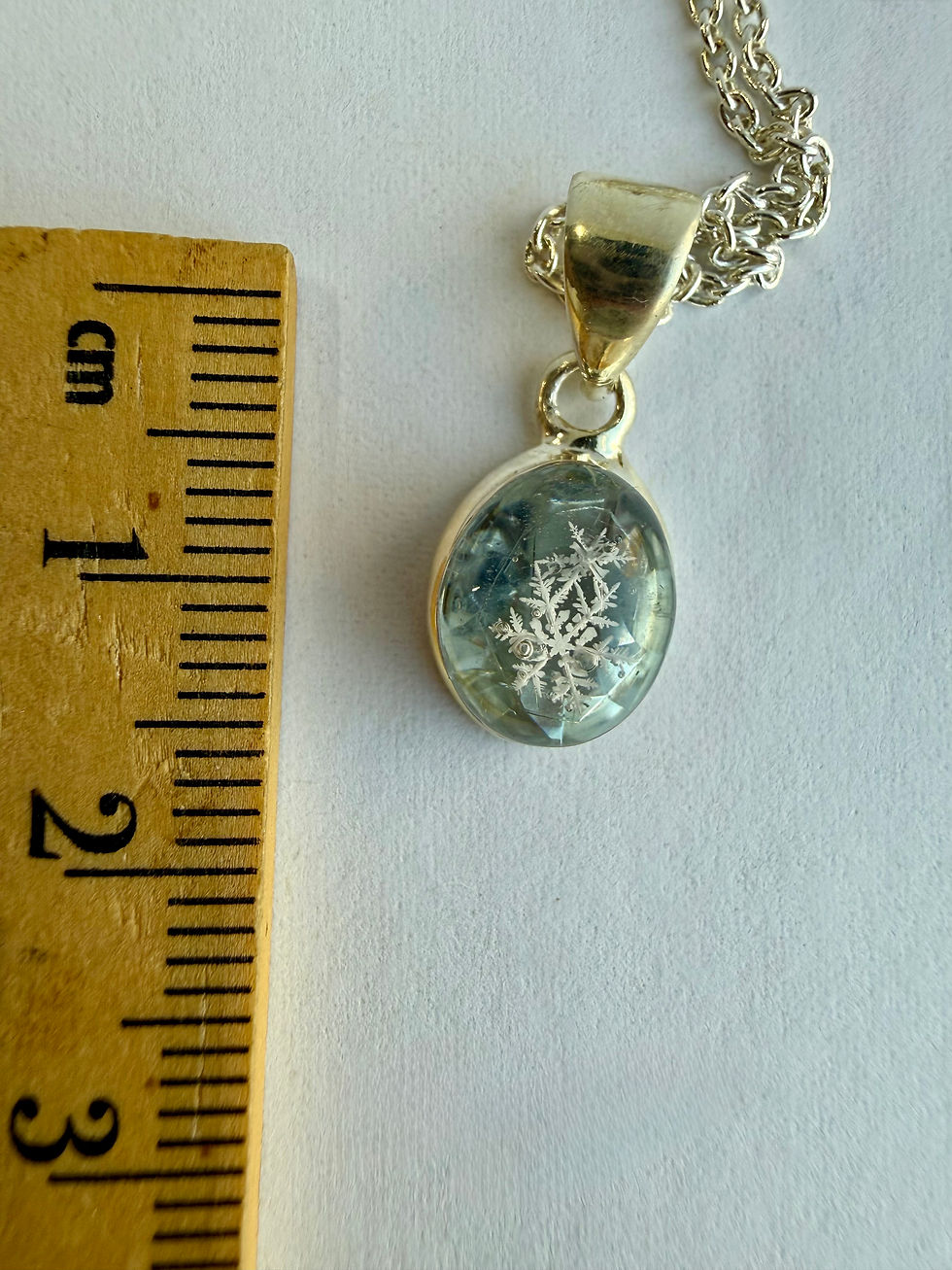 Thumbnail: Pendant-Aquamarine/Preserved Snowflake