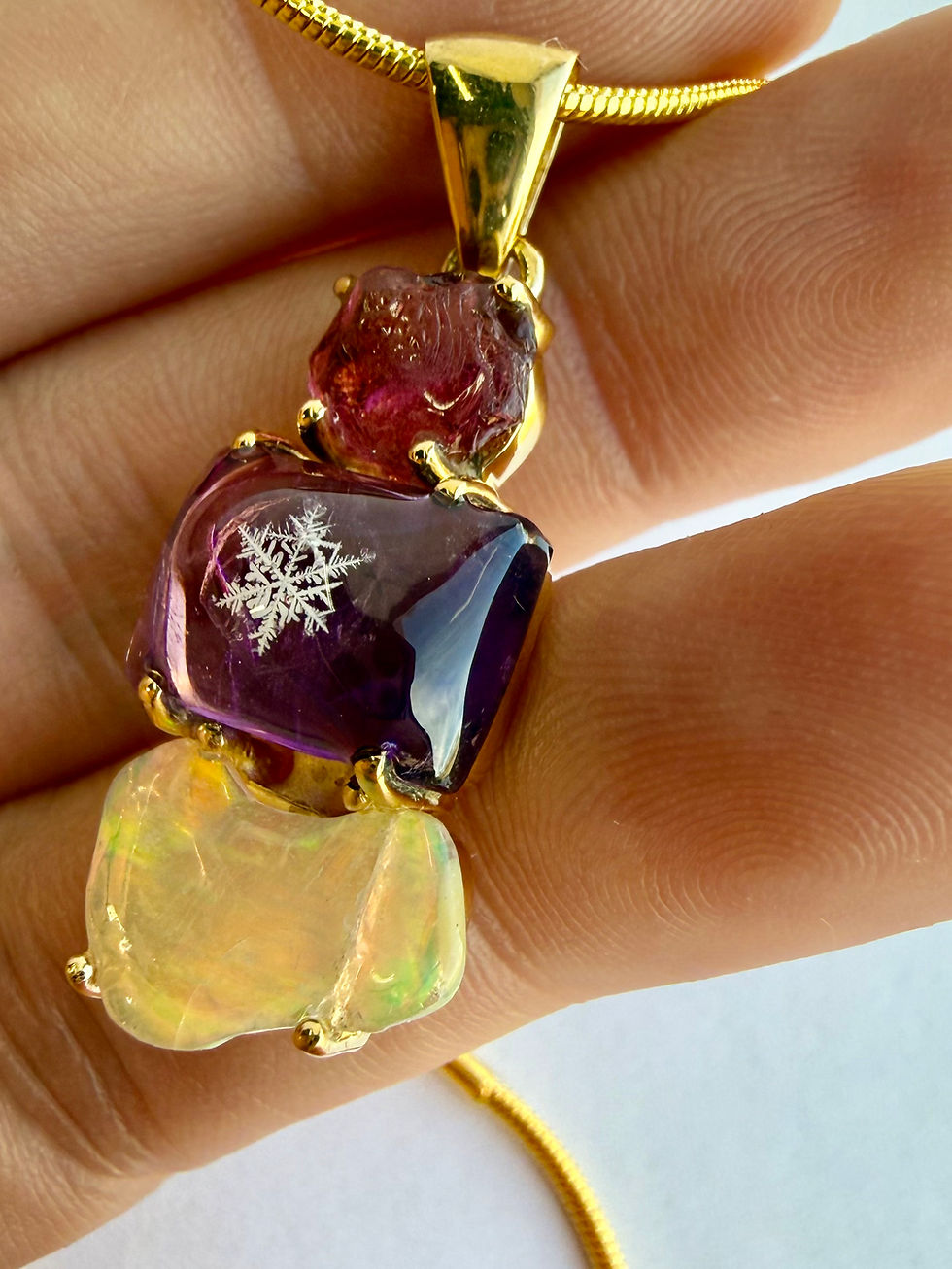 Thumbnail: Pendant-Ethiopean Opal/Preserved Snowflake