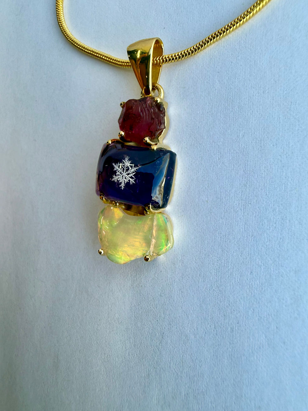 Thumbnail: Pendant-Ethiopean Opal/Preserved Snowflake