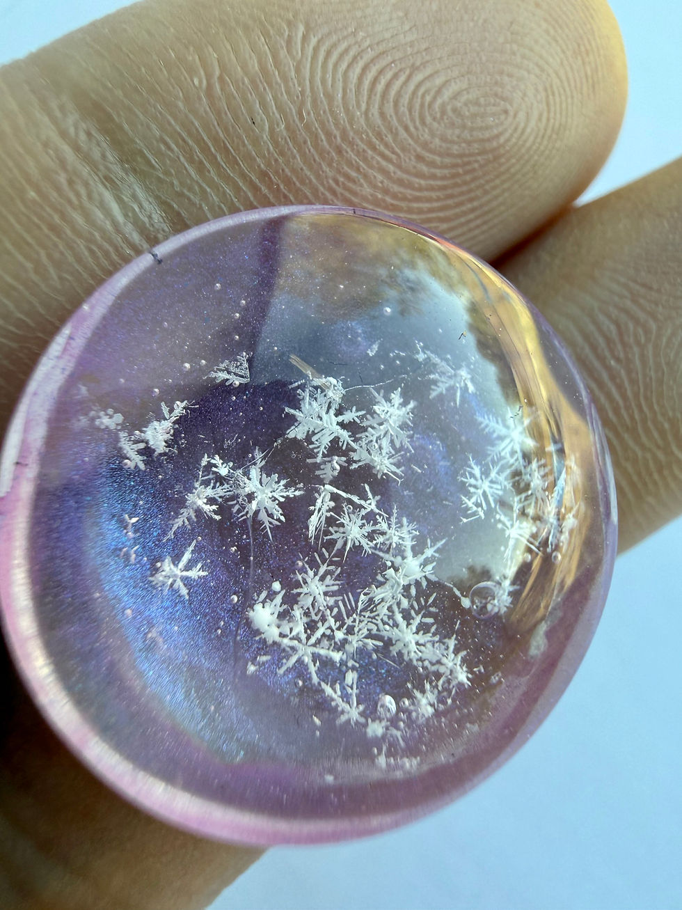 Thumbnail: Preserved Snowflake Storm Cluster Art, 20mm Real Snowflake Glass Display, Natura