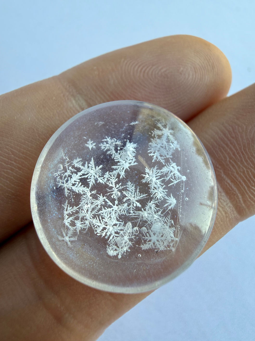 Thumbnail: Preserved Snowflake Storm Cluster Art, 20mm Real Snowflake Glass Display, Natura