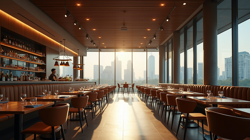 High angle view of Cyber Hub dining area in Gurugram