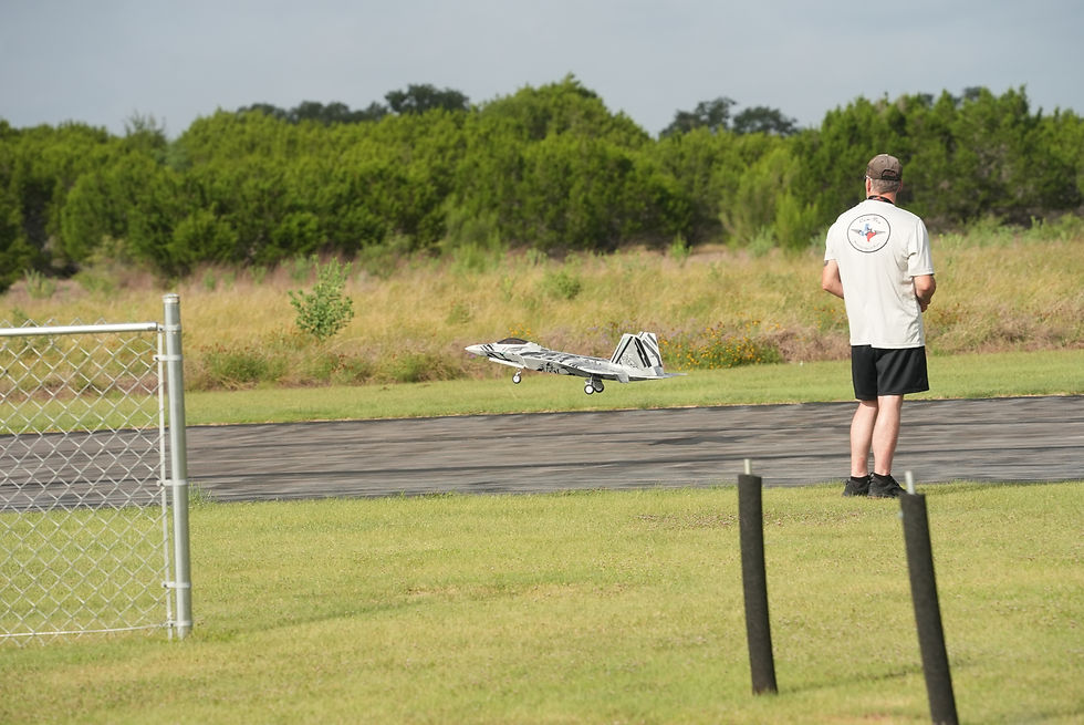 Jet aircraft landing during an aviation event