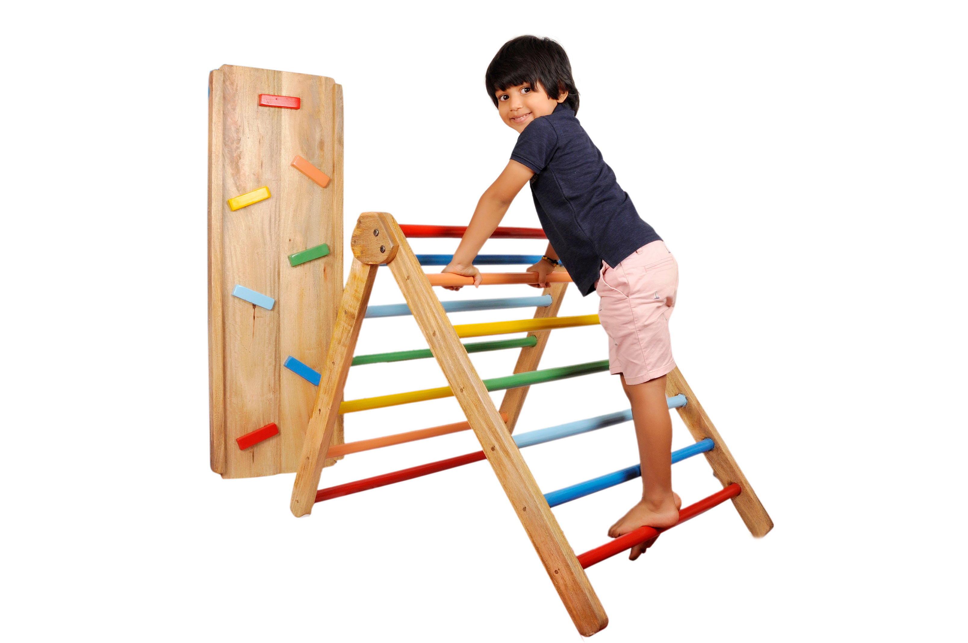 Wooden Pikler Triangle with Climber /Slide set - Pre order