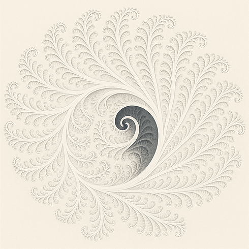 Coherent Swirl Fern Architecture_Highly coherent Swirl Fern fractal forming a harmonious a