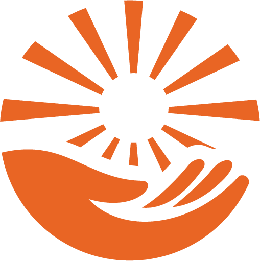AZ Solar Rescue icon of hand cupping rays of sunlight