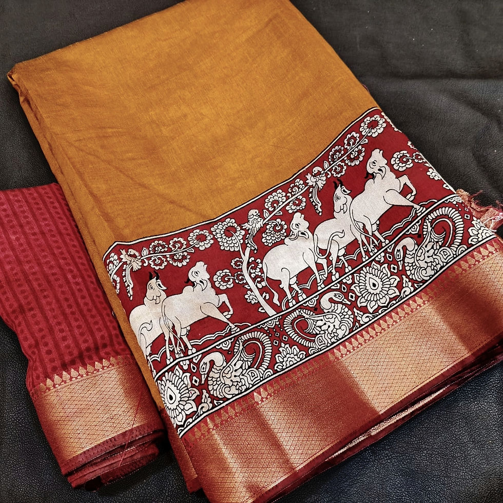 Thumbnail: PATOLA SILK SAREE MUSTARD YELLOW WITH DARK BROWN COLOUR