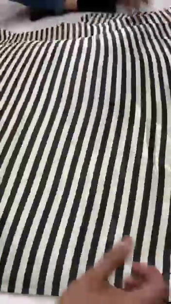 Thumbnail: LAGDI GAJJI CREPE SOFT SILK SAREE BLACK  COLOUR STRIPE