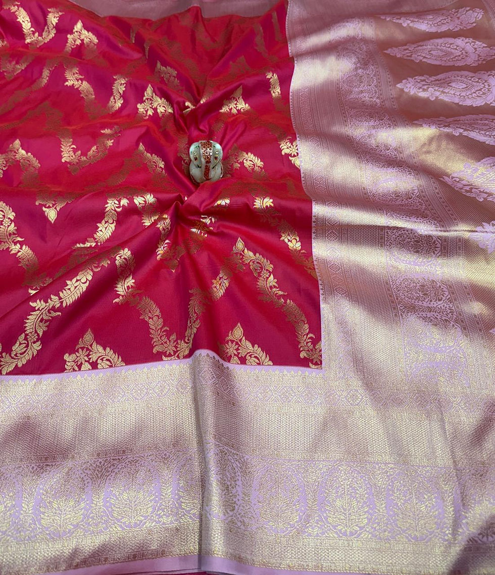 Thumbnail: RED WITH PINK SOFT SILK RED WITH PINK 
